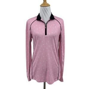 SanSoleil Top Womens XS Extra Smal UV 50 Cooling Mesh Panel Quarter Zip Golf